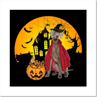 Happy Halloween Weimaraner Dogs Halloween Gift Posters and Art